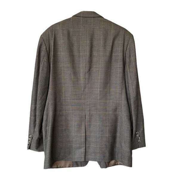 Jos. A. Bank Executive Collection Silk Wool Blend Brown Houndstooth Blazer 44R - Picture 2 of 8